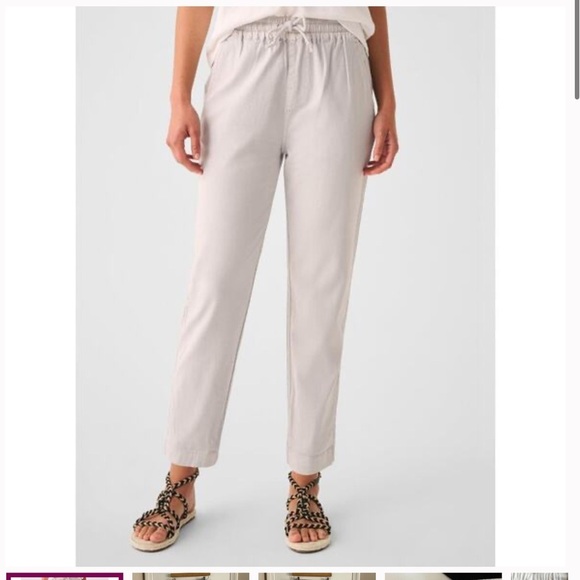 FAHERTY Essential Pant Mariner Grey Organic Cotton Linen Blend Travel - Picture 11 of 13